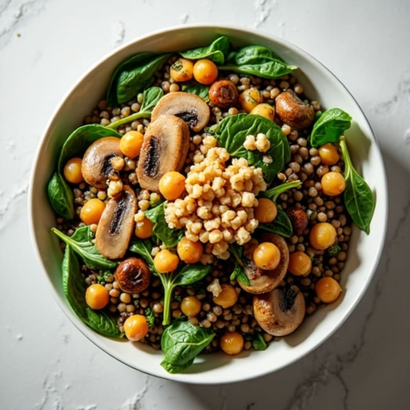 Herb-Roasted Mushroom and Lentil Power Bowl