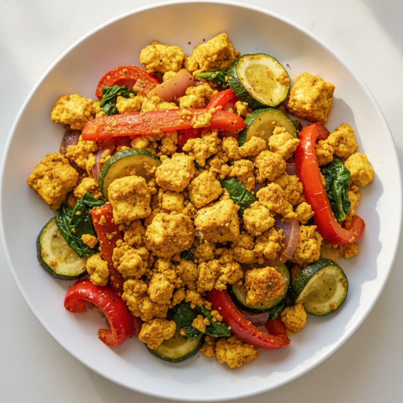 Hearty Tofu Scramble with Roasted Vegetables