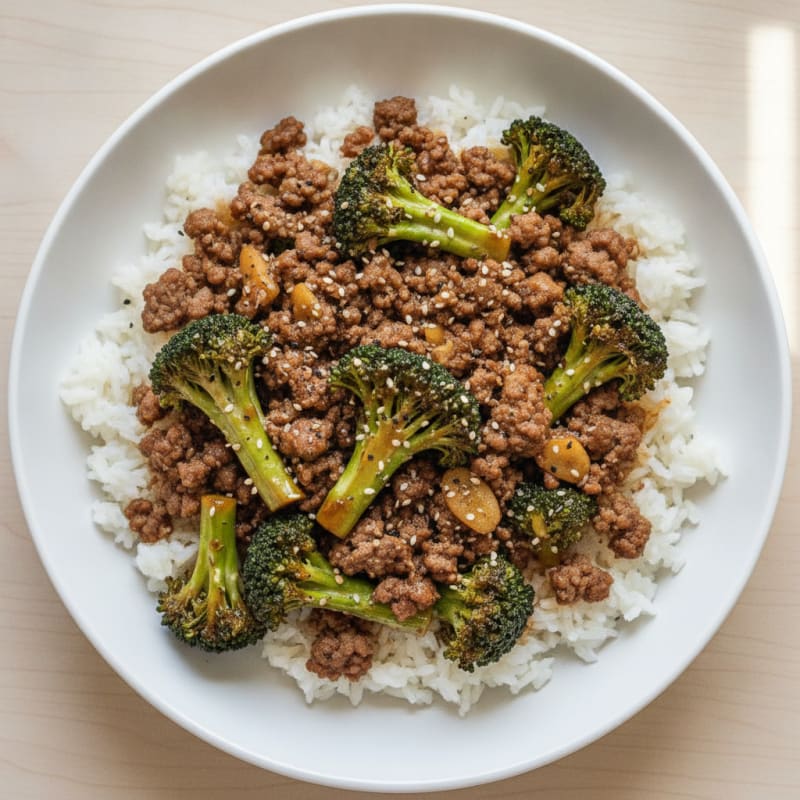Sesame Beef and Broccoli Rice Bowl