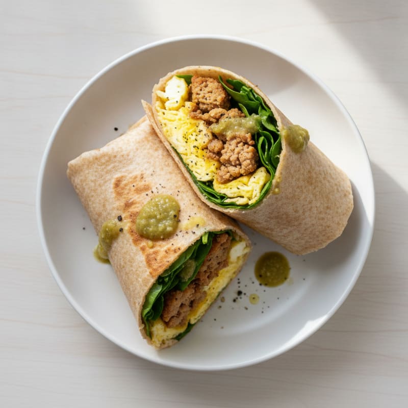 Hearty Sausage and Egg Breakfast Burrito