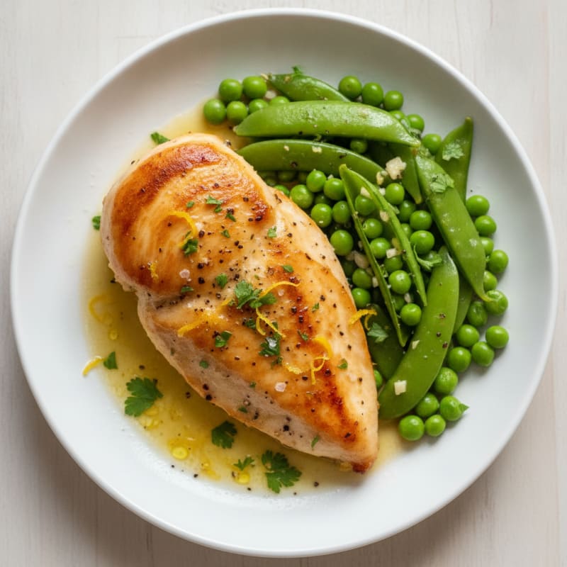 Lemon Herb Chicken with Sautéed Peas