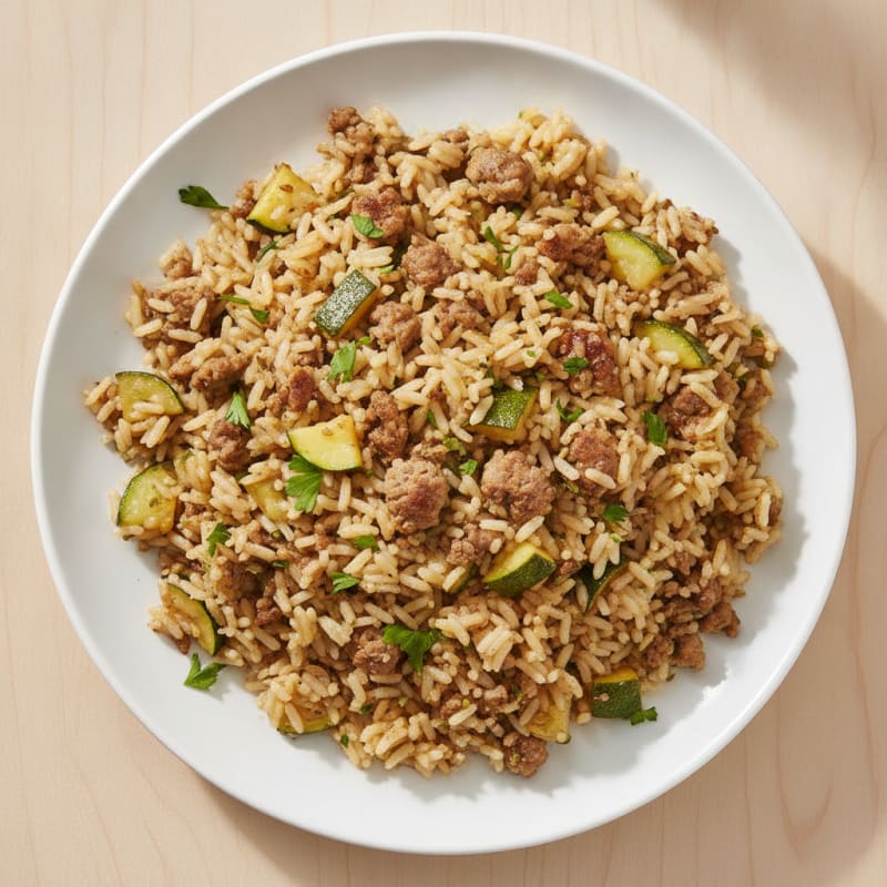 Lamb and Zucchini Rice Pilaf