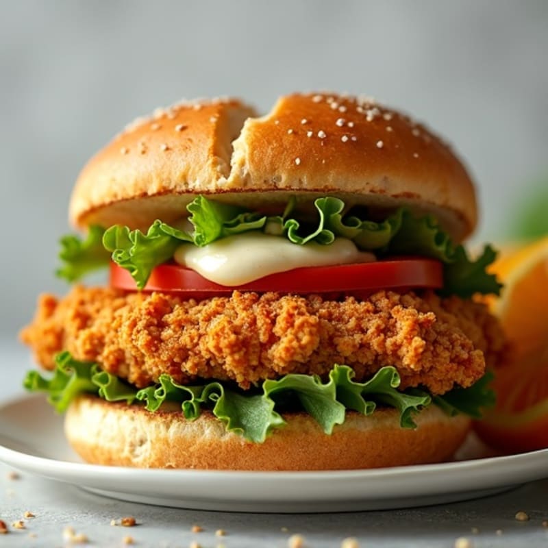 Crispy Air-Fried Chicken Sandwich with Herb Mayo