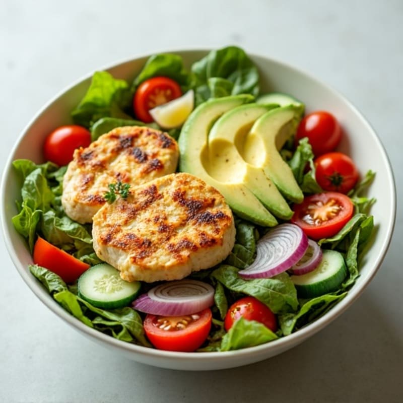 Crisp Chicken and Creamy Avocado Salad Bowl