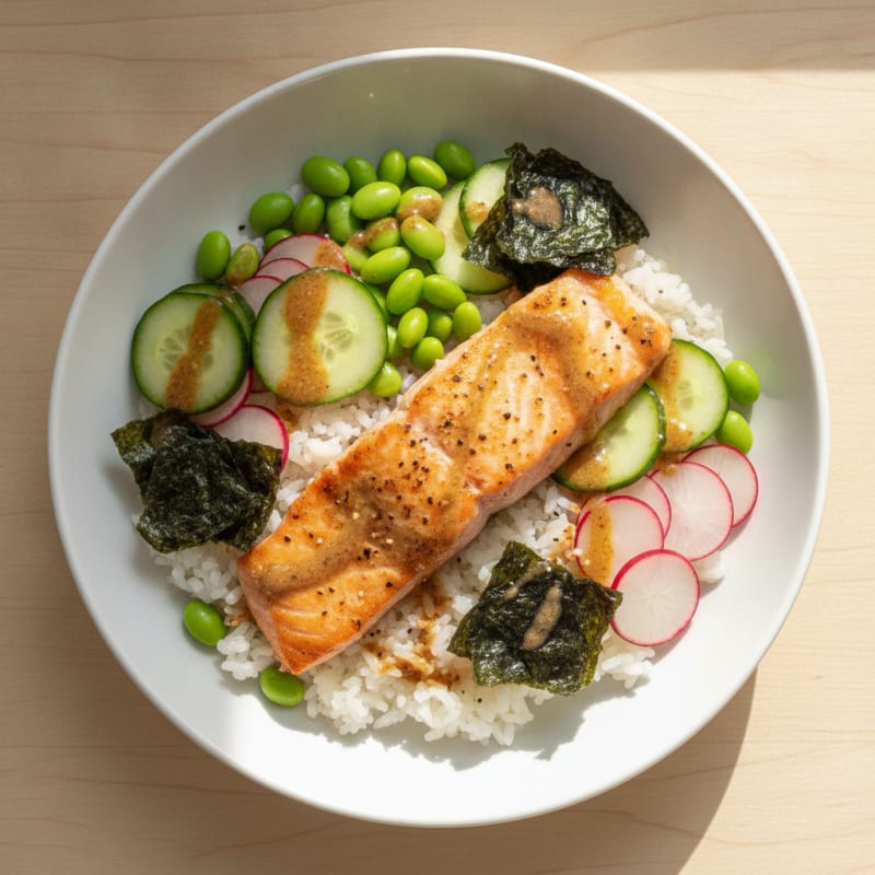 Deconstructed Sushi Salmon Rice Bowl