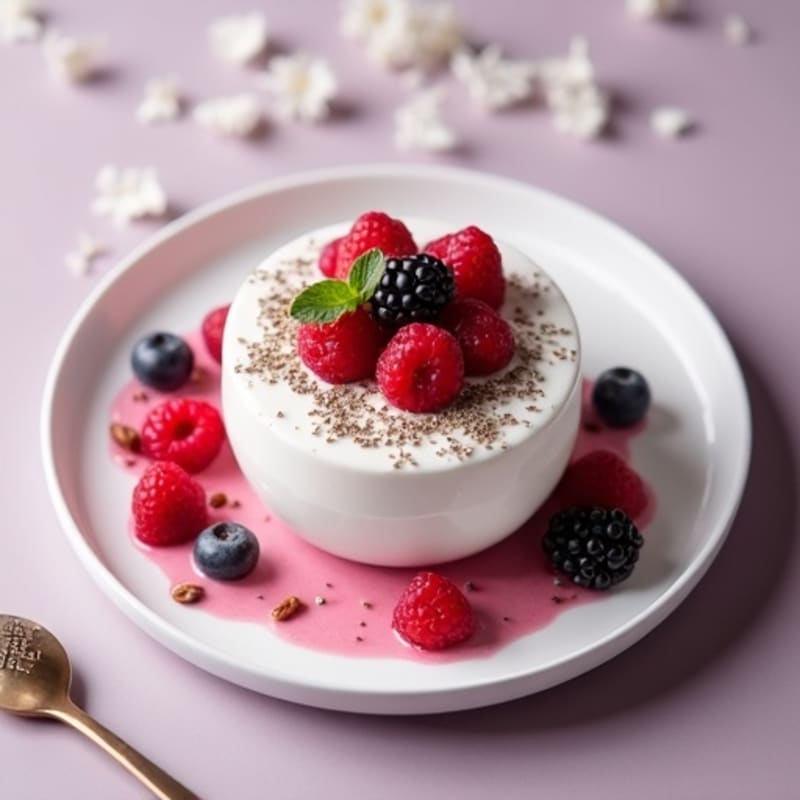 Greek Yogurt Protein Mousse with Mixed Berries