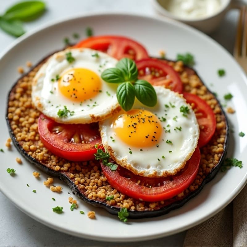 Crispy Baked Eggplant with Fresh Tomato and Basil