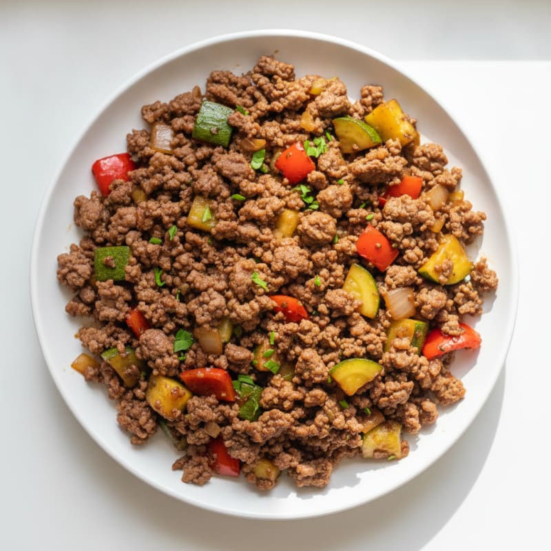 Lean Ground Beef and Vegetable Skillet