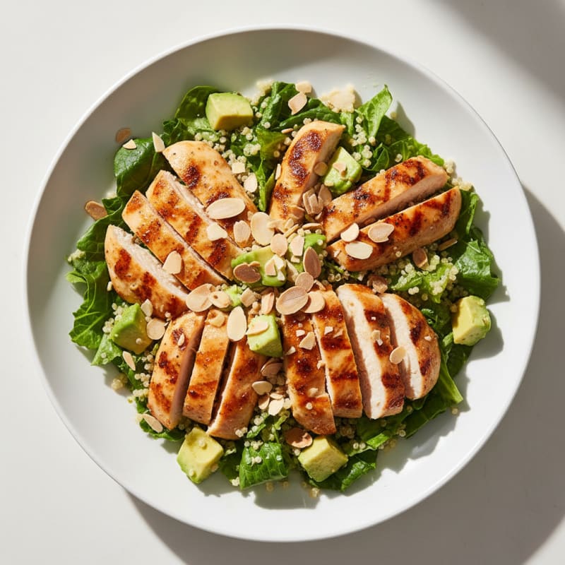 Grilled Chicken and Quinoa Salad with Avocado and Almonds