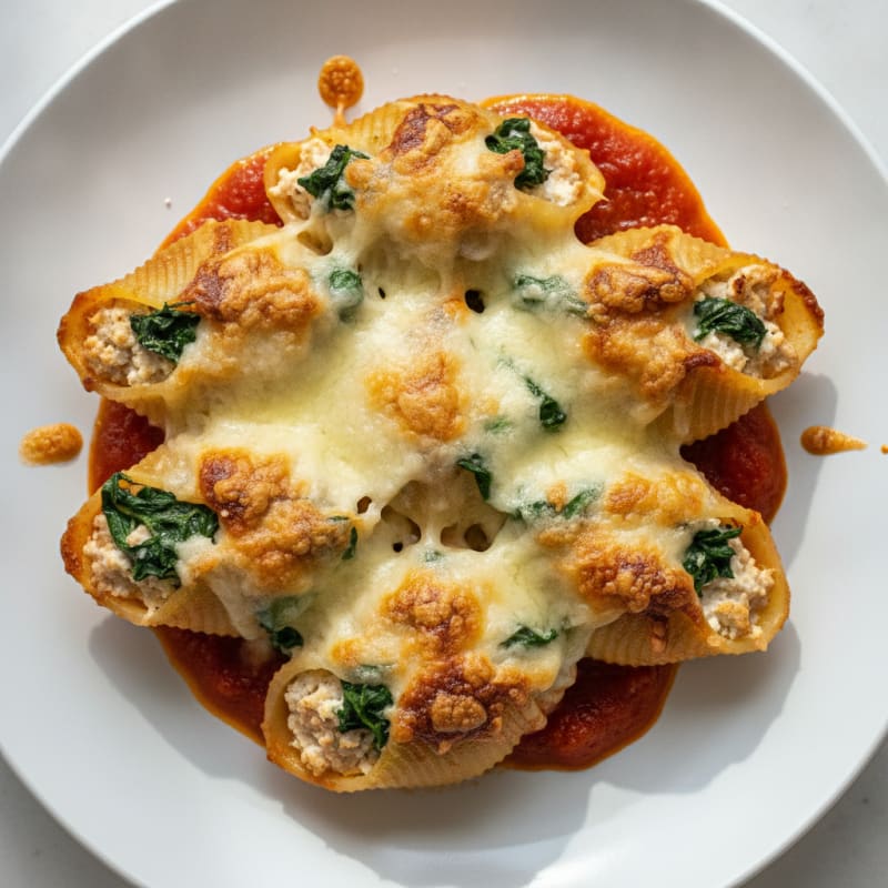 Baked Spinach Ricotta Stuffed Shells