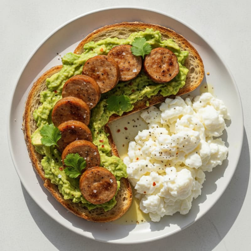 Chicken Sausage Sourdough Avocado Toast