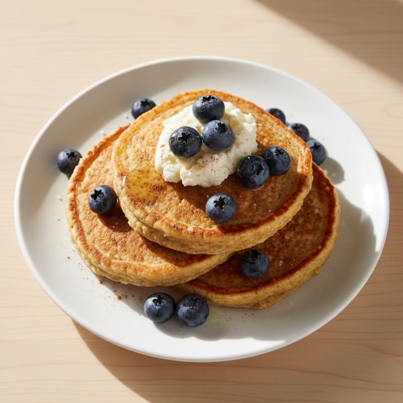 Golden Cottage Cheese Oat Pancakes