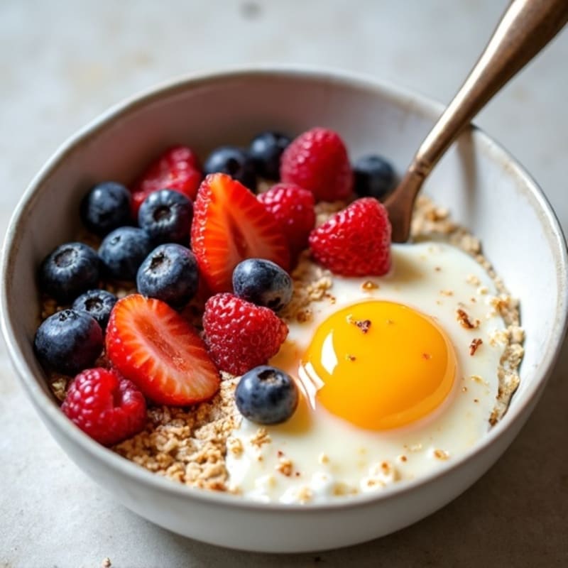 Protein-Packed Egg White Oatmeal Bowl with Berries
