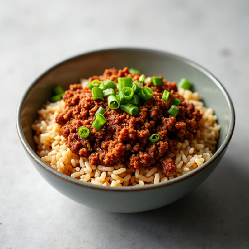 Spicy Korean-Style Ground Beef Rice Bowl