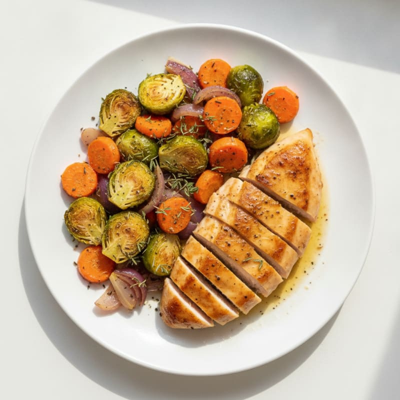 Pan-Seared Chicken with Roasted Vegetables