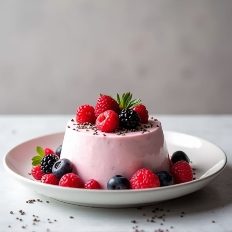 Greek Yogurt Protein Mousse with Mixed Berries