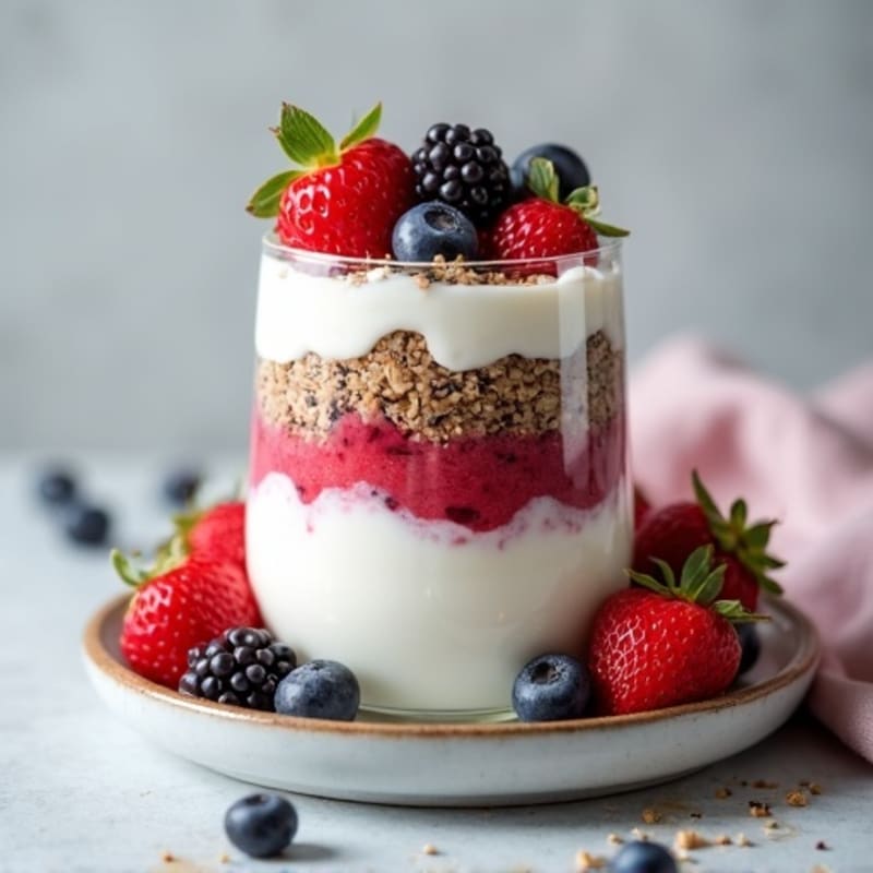 Greek Yogurt Protein Parfait with Mixed Berries
