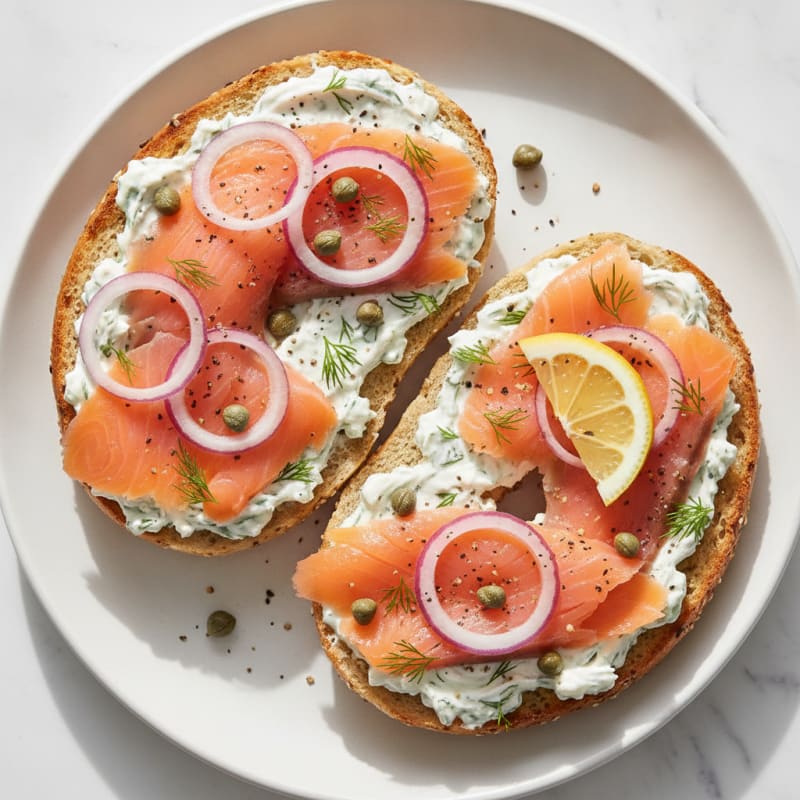 Smoked Salmon Bagel with Dill Cream Cheese