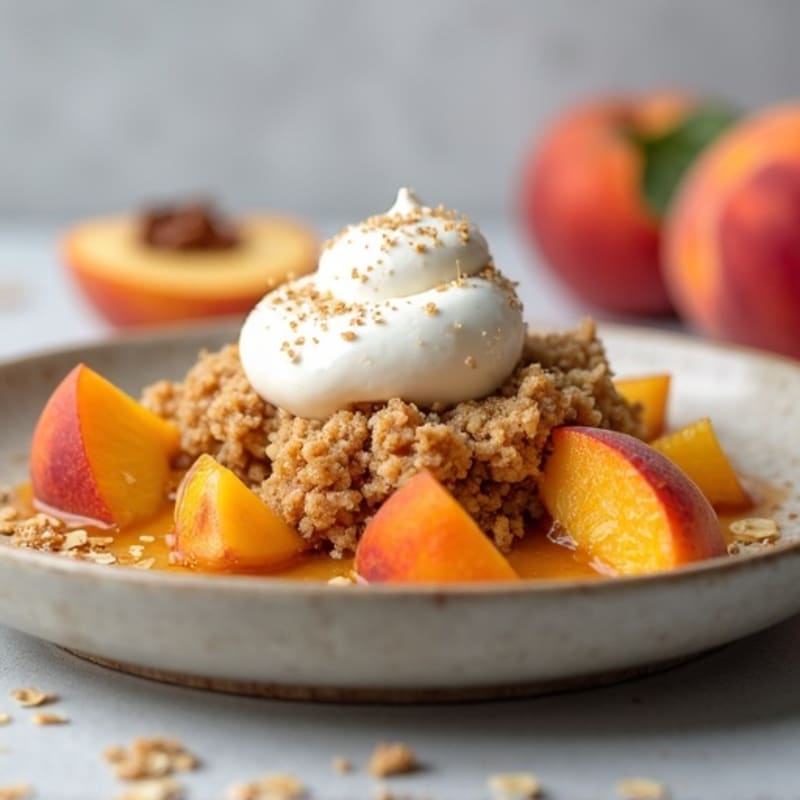Healthy Baked Sweet Peach Crumble