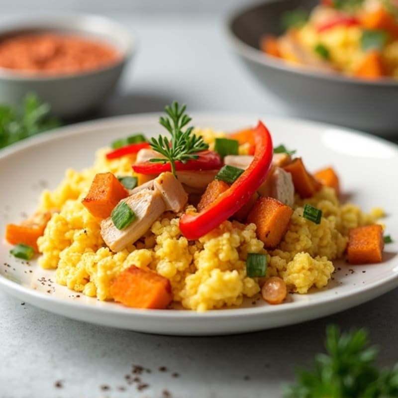Protein-Packed Egg White Scramble with Sweet Potato Hash
