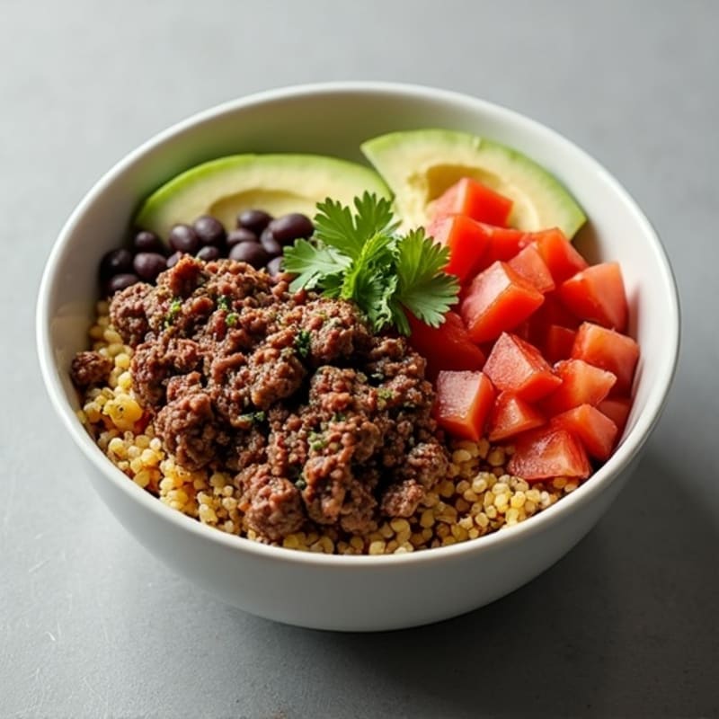 Seasoned Ground Beef Bowl with Special Sauce