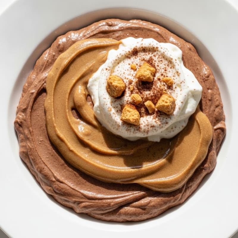 Silky Chocolate Protein Pudding with Almond Butter Swirl