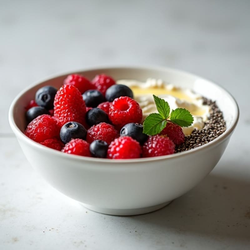 Cottage Cheese Berry Bowl with Chia Seeds