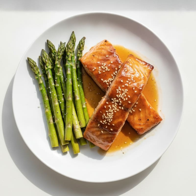Teriyaki Glazed Salmon with Asparagus