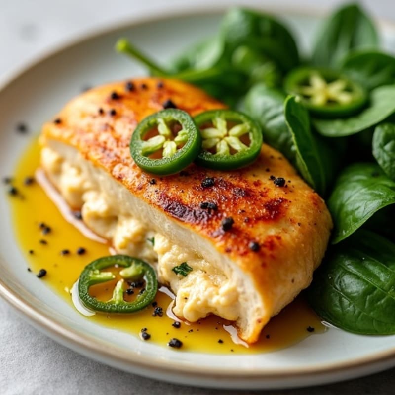 Baked Creamy Spicy Jalapeño Stuffed Chicken