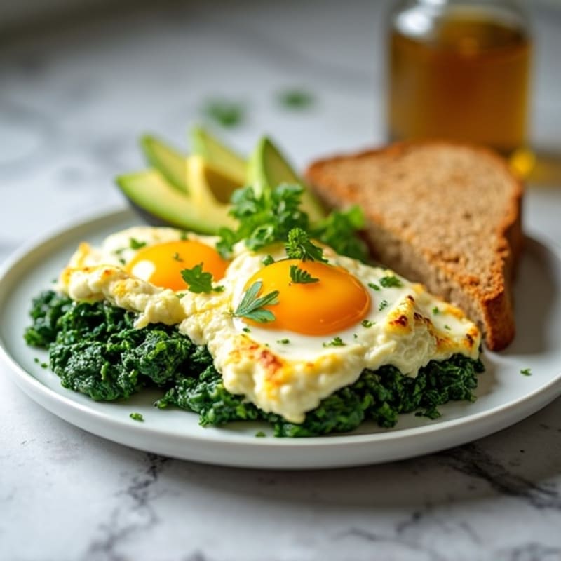 Egg White Scramble with Cottage Cheese and Spinach