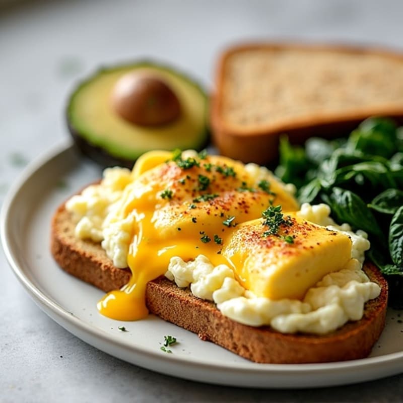 Egg White Scramble with Turkey Sausage and Sautéed Spinach