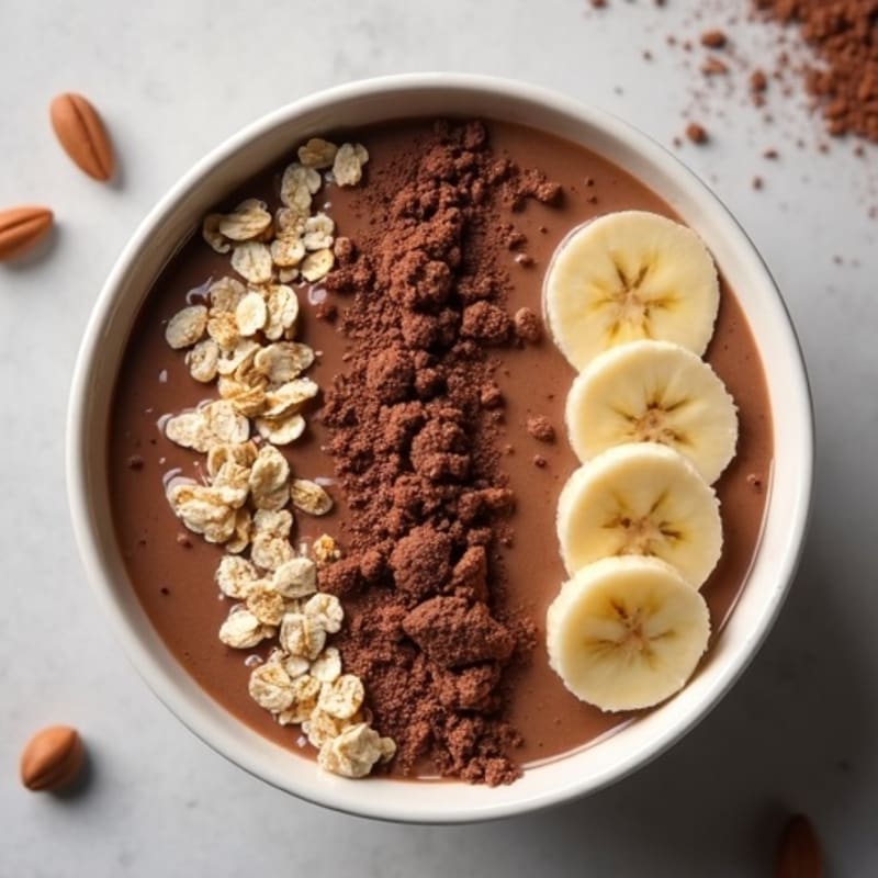 Creamy Chocolate Hazelnut Protein Smoothie Bowl
