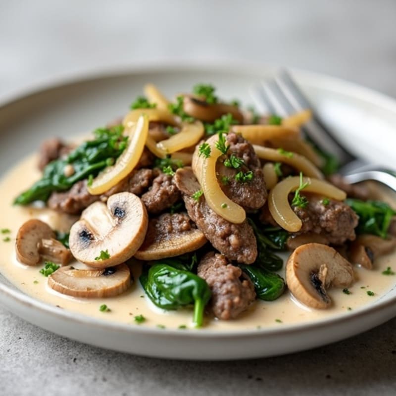 Creamy Lean Beef and Mushroom Skillet