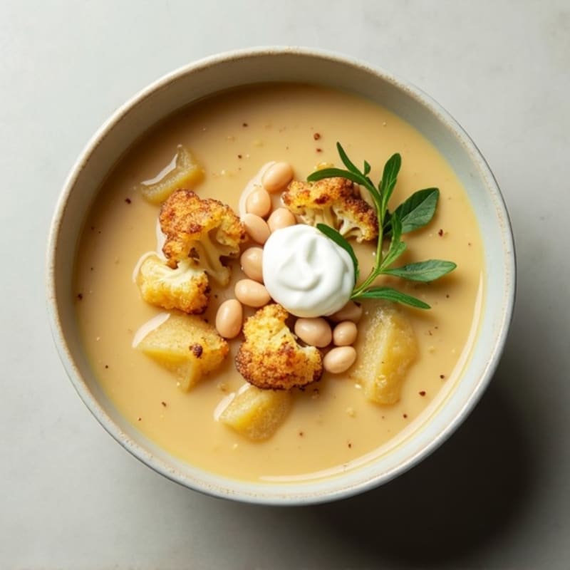 Creamy Roasted Garlic Cauliflower Potato Soup