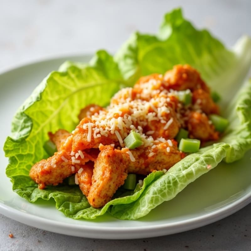 Buffalo Chicken Lettuce Wraps with Creamy Ranch