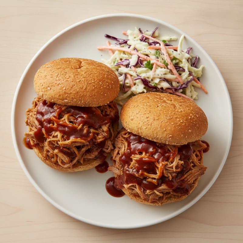 BBQ Pulled Pork Sandwiches with Coleslaw