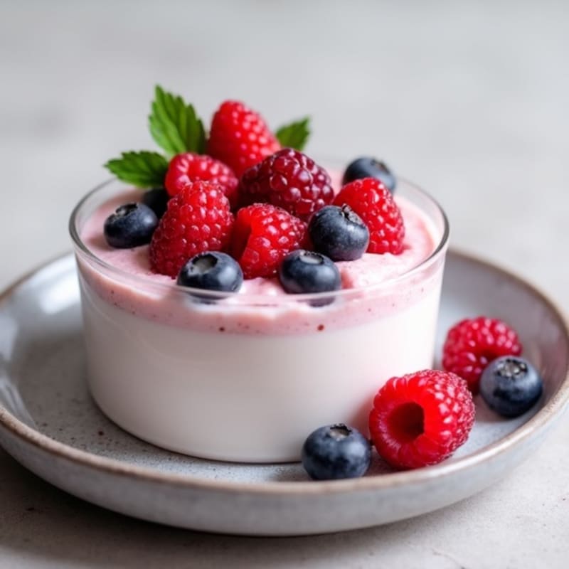 Silky Greek Yogurt Protein Mousse with Mixed Berries