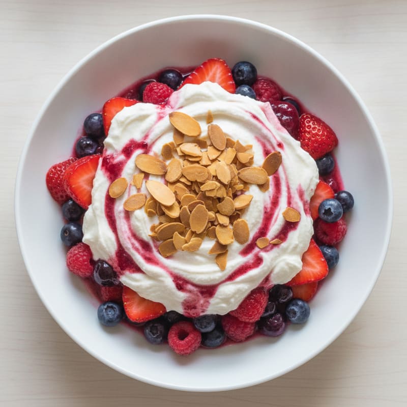 High-Protein Greek Yogurt Parfait with Mixed Berries