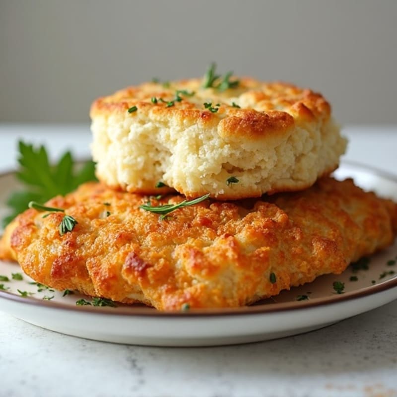 Crispy Baked Chicken with Fluffy Herbed Biscuits