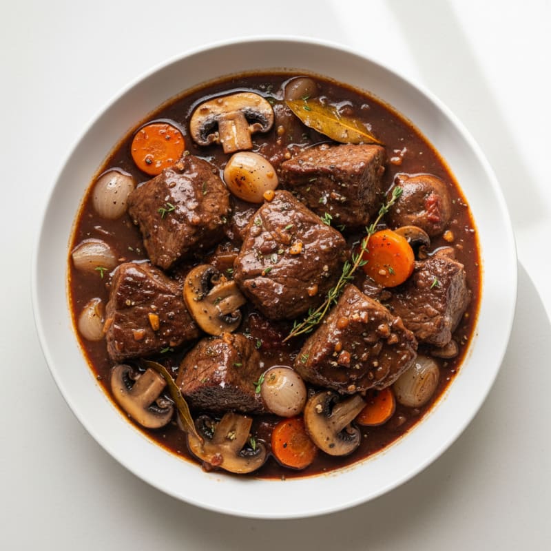 Classic Beef Bourguignon with Pearl Onions