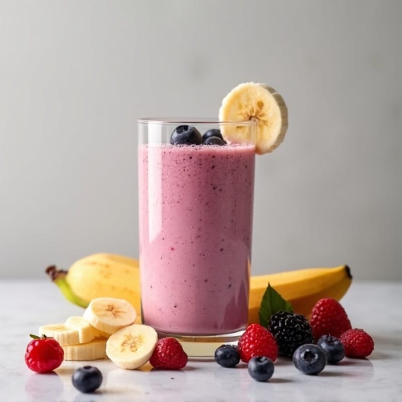 Creamy Banana Berry Protein Smoothie