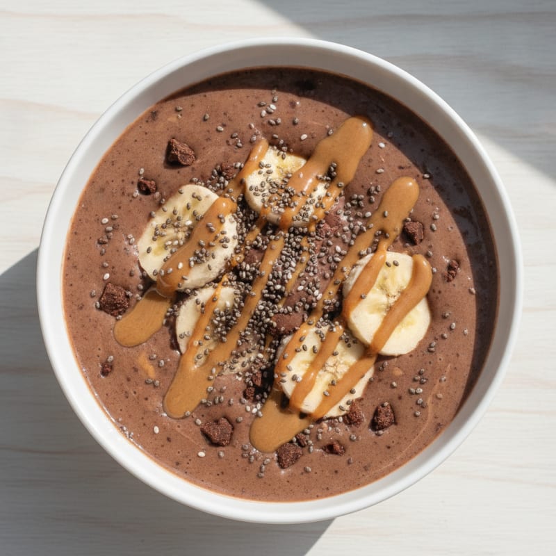 Chocolate Protein Shake with Peanut Butter and Banana