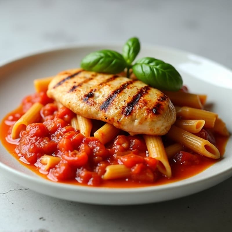 Grilled Chicken with Silky Tomato Whole Wheat Penne
