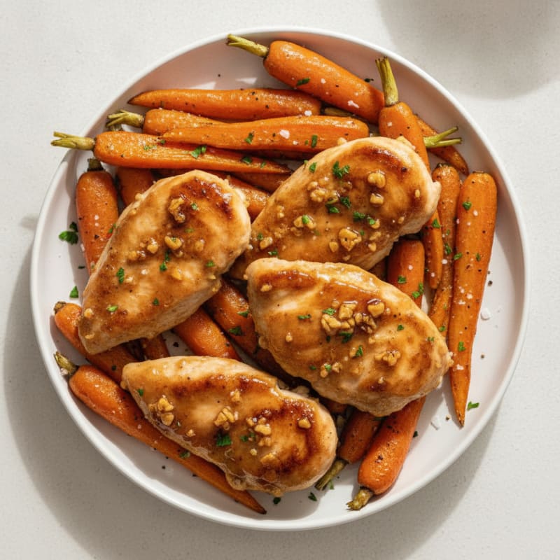 Honey-Garlic Chicken with Roasted Carrots