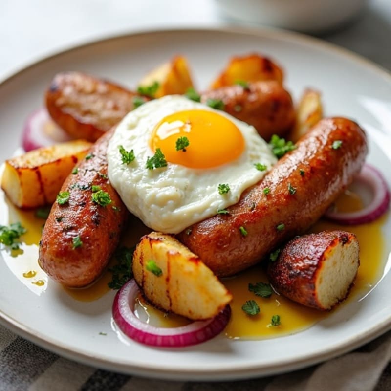 Roasted Sausage and Crispy Potato Bake