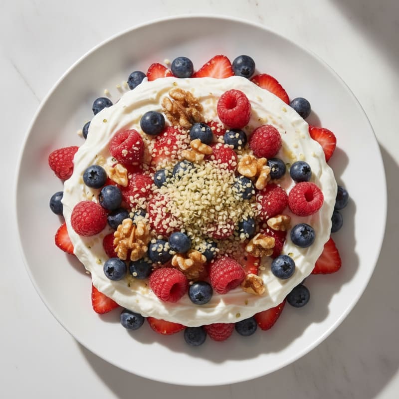 Greek Yogurt Protein Parfait with Mixed Berries