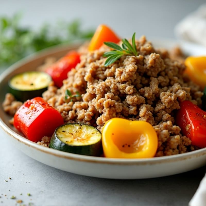Lean Ground Turkey and Roasted Vegetables