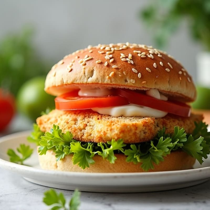 Crispy Baked Chicken Sandwich with Herb Mayo
