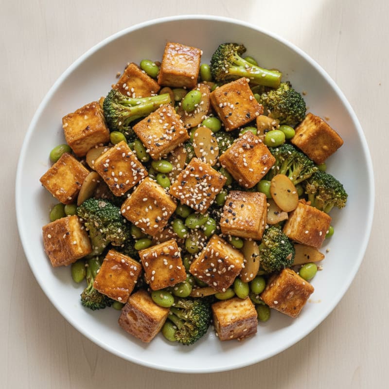 Sesame Tofu and Broccoli Stir-Fry