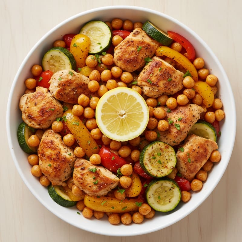 Zesty Roasted Chickpea & Veggie Bowl